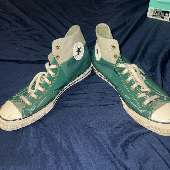 Converse Green and White High-Tops - Picture 5 of 7
